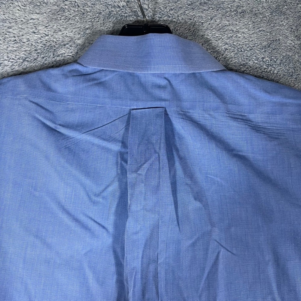 Brooks Brothers Traditional Fit Non-Iron Supima Cotton Blue Dress Shirt 17.5-34 - Picture 10 of 16